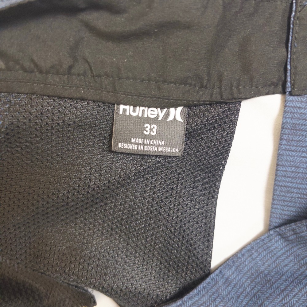 Hurley Hybrid Walk Shorts Mens 33 Blue Micro Stripe Board Shorts Casual Surf - Picture 2 of 7
